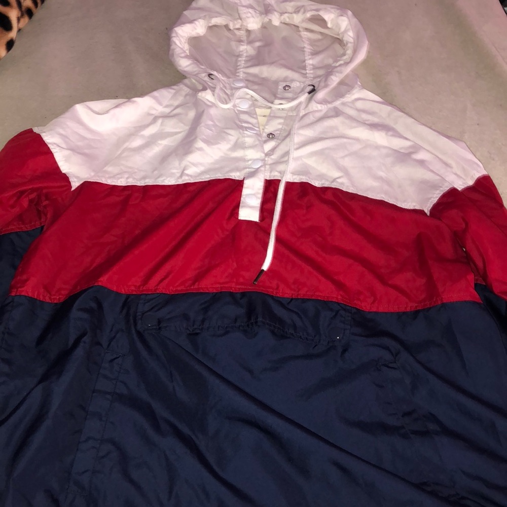 Red white and blue windbreaker